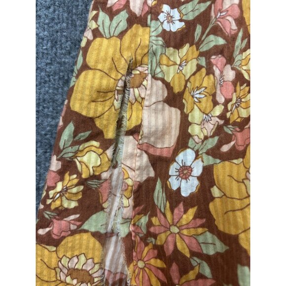 Billabong x The Salty Blonde Dress Womens XS Brown Floral Wrap Maxi Boho - Picture 8 of 10